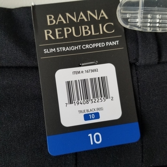 NWT Banana Republic Black Slim Straight Cropped Pant Size 10 - Picture 11 of 12